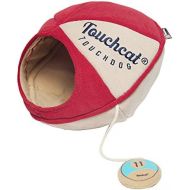 Touchcat Saucer Oval Collapsible Walk-Through Pet Cat Bed House with Play Active Toy
