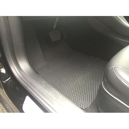  Touchscreen EVHooks.com Tesla Model 3 All Weather Floor Mats - 3 Piece Set - Heavy Duty - Black Rubber 2017-2018