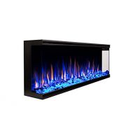 Touchstone Sideline Elite Infinity 3-Sided Smart 50” WiFi-Enabled Electric Fireplace - 80045 - Built-in - 60 Color Combinations - 1500/750 Watt Heater (68-88°F Thermostat) - Black