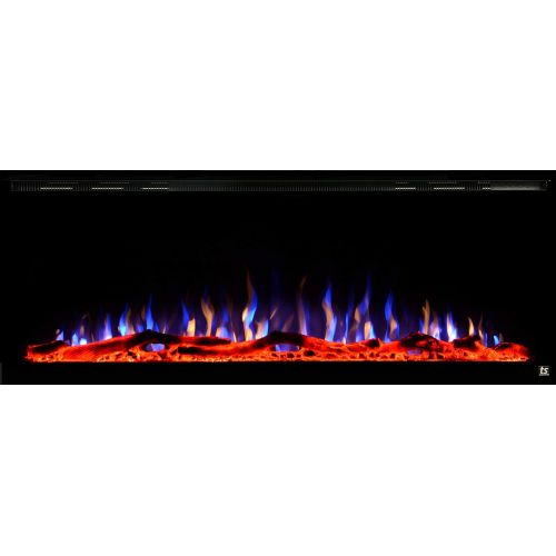  Touchstone Sideline Elite Smart 50” WiFi-Enabled Electric Fireplace - 80036 - in-Wall Recessed - 60 Color Combinations - 1500/750 Watt Heater (68-88°F Thermostat) - Black - Log, Cr