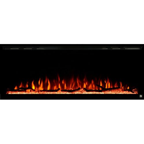  Touchstone Sideline Elite Smart 50” WiFi-Enabled Electric Fireplace - 80036 - in-Wall Recessed - 60 Color Combinations - 1500/750 Watt Heater (68-88°F Thermostat) - Black - Log, Cr