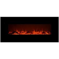 Touchstone 80001 - Onyx Electric Fireplace - (Black) - 50 Inch Wide - Wall Hanging(Not for in-Wall) - Log & Crystal Included - 5 Flame Settings - Realistic Flame - Timer & Remote