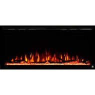 Touchstone 80042 Sideline Elite Electric Fireplace 42 Inch Wide in Wall Recessed 60 Color Combinations 1500/750 Watt Heater (68 88°F Thermostat) Black Log, Crystals,