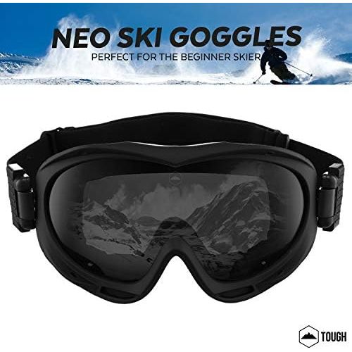  [아마존베스트]Tough Outdoors Ski & Snowboard Goggles - Snow Goggles for Skiing, Snowboarding, Motorcycling & Winter Sports - Anti-Fog & Helmet Compatible - UV400 Protection - Fits Men, Women & Y