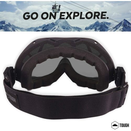  [아마존베스트]Tough Outdoors Ski & Snowboard Goggles - Snow Goggles for Skiing, Snowboarding, Motorcycling & Winter Sports - Anti-Fog & Helmet Compatible - UV400 Protection - Fits Men, Women & Y