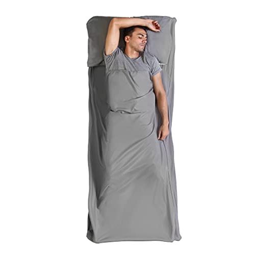  Tough Outdoors Sleeping Bag Liner - Camping & Travel Sheets for Adults - Sleeping Sack & Sheets for Backpacking, Hotel, Hostels & Traveling - Ultra Lightweight Single/ Double Sleep Sack - Comfort