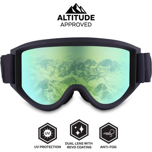  Tough Outdoors Ski & Snowboard Goggles - OTG Snow Glasses for Skiing, Snowboarding & Outdoor Winter Sports - Fits Men, Women & Youth