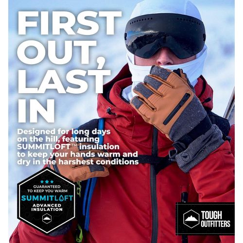  Tough Outdoors Ski & Snow Gloves - Cold Weather Waterproof Winter Snowboard Gloves for Men & Women - Ideal for Skiing & Snowboarding