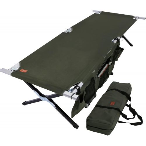  [아마존베스트]Tough Outdoors Camping Cot for Adults - Folding Sleeping Cots - Portable Military / Army Camp & Beach Bed - Foldable & Heavy Duty Fold Up Travel Tent Cots for Hunting & Backpacking - Free Organiz