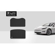 ToughPRO Front Trunk Mat + Storage Mat Compatible with Tesla Model 3 (Not Included Back Trunk Mat) - All Weather - Heavy Duty - (Made in USA) - Black Rubber - 2017, 2018, 2019