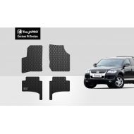 ToughPRO Floor Mats Set (Front Row + 2nd Row) Compatible with Volkswagen Touareg - All Weather - Heavy Duty - (Made in USA) - Black Rubber - 2004, 2005, 2006, 2007, 2008, 2009, 201