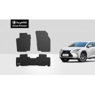 ToughPRO Floor Mats Set (Front Row + 2nd Row) Compatible with Lexus NX200t - All Weather - Heavy Duty - (Made in USA) - Black Rubber - 2015, 2016, 2017, 2018, 2019