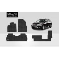 ToughPRO Floor Mats 1st + 2nd + 3rd Row Compatible with GMC Acadia (7 Seater) - All Weather - Heavy Duty - (Made in USA) - Black Rubber - 2017, 2018, 2019, 2020
