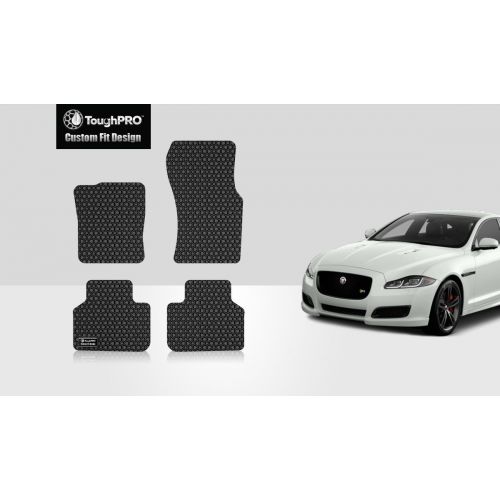  ToughPRO Floor Mats Set - All Weather - Heavy Duty - Black Rubber - Compatible for Jaguar XF 2017-2018-2019 AWD Model Only