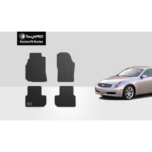  ToughPRO Infiniti G35 Floor Mats Set -Coupe Model- All Weather - Heavy Duty - Black Rubber - (2003-2006)