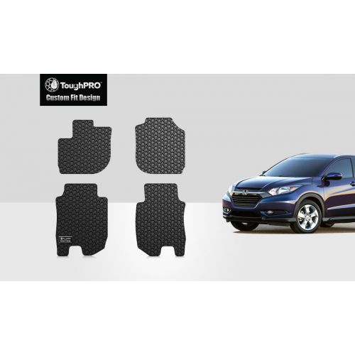  ToughPRO Honda HR-V Floor Mats Set - All Weather - Heavy Duty - Black Rubber - (2016-2017-2018-2019)