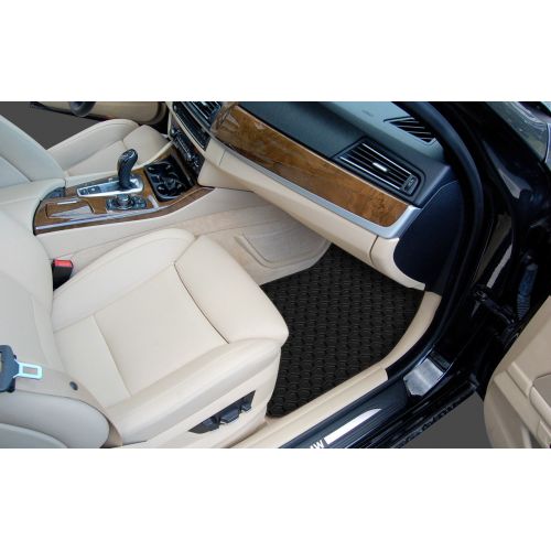  ToughPRO Compatible for BMW X1 (2016-2019) Floor Mats Set - All Weather - Heavy Duty - Black Rubber
