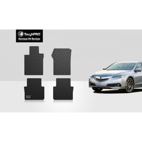 ToughPRO Acura TLX Floor Mats Set - All Weather - Heavy Duty -Black Rubber - (2015-2016-2017-2018-2019)
