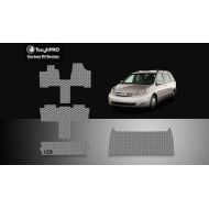 ToughPRO Toyota Sienna Floor Mats - Full Set + Storage Mat - All Weather - Heavy Duty - Gray Rubber - 7 Seater - (2004-2010)