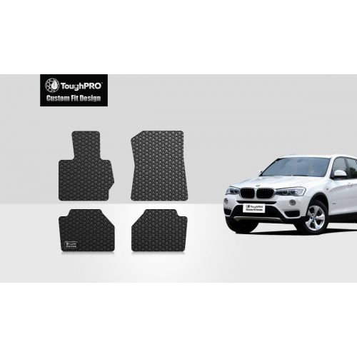  ToughPRO Floor Mat Set - All Weather - Heavy Duty - Black Rubber - for BMW X3-2011-2017