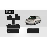 ToughPRO Toyota Sienna Floor Mats 8 Seats - Full Set + Storage Mat - All Weather - Heavy Duty -Black Rubber - (2004-2010)