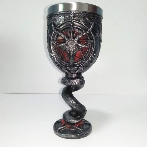  [아마존베스트]Touker Baphomet Goblet, Stainless Steel Medieval Goblet Chalice for Beer Coffee, Satanism Occult Sabbatic Goat Pentagram Wine Chalice, Creative Goblet for Beer Wine Coffee Juice Dr