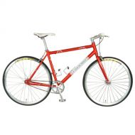 Tour De France Tour de France Stage One Vintage Fixie Bike, 700c Wheels, Mens Bike, Red, 45 cm Frame, 51 cm Frame, 56 cm Frame