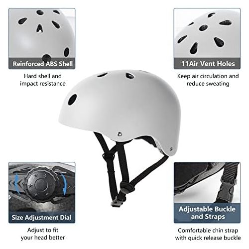  Tourdarson Adult Skateboard Helmet Lightweight Ajustable Protection for Multi-Sports Cycling Skateboarding Scooter Roller Skate Inline Skating Rollerblading Longboard