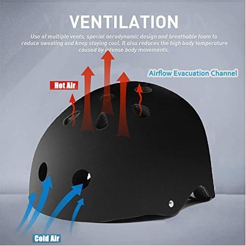  Tourdarson Skateboard Helmet Impact Resistance Ventilation Adjustable Lightweight for Multi-Sport Scooter Inline Rollerblading Longboard Skateboarding