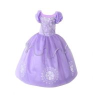 Touyoor Girls Beaded Puff Sleeve Little Princess Costume Dress up Halloween Cosplay Fancy Party Dress 3-8 Years
