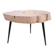 Tov Furniture TOV Furniture TOV-OC18168 Timber Rustic Wood Cocktail Table, 28 Pink, Brass