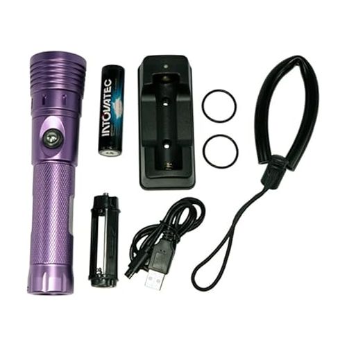  Compact Waterproof Scuba Diving Underwater 395NM LED UV Light with Adjustable Beam Angle