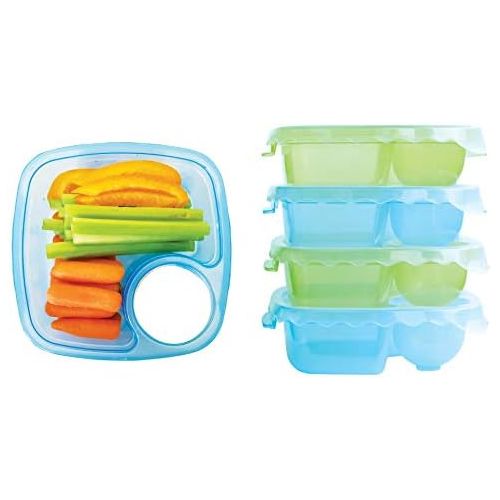  [아마존베스트]Tovla Kids Lunch and Snack Containers - 5 Colorful Plastic Meal Prep Bento Boxes with Sauce Compartment - Containers for Adults, Kids & Toddlers - Microwave, Dishwasher & Freezer S