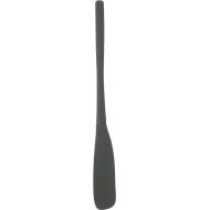 Tovolo Flex-Core All-Silicone Long-Handled Jar Scraper Spatula, Angled Turner Head, Kitchen Tool With Flat Back & Curved Front for Scooping & Scraping, Charcoal