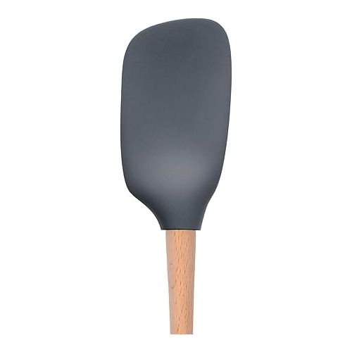  Tovolo Flex-Core Wood Handled Spatula, Easy Clean, Removable Head, Heat Resistant, Charcoal