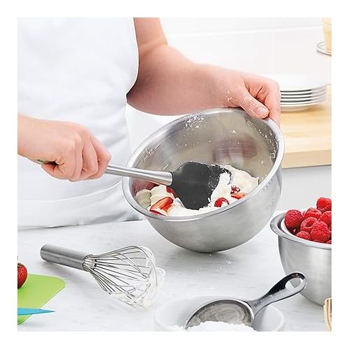  Tovolo Flex-Core Silicone Spatula with Stainless Steel Handle (Charcoal) - Kitchen Utensil & Gadget Essential for Baking, Cooking, Grilling, Apartment, & New Home / BPA-Free & Dishwasher-Safe