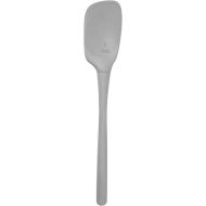 Tovolo Flex-Core All Silicone Deep Spoon with Angled Head & Measuring Marking Perfect for Cooking & Baking, Heat-Resistant & BPA-Free, Dishwasher-Safe, Oyster Gray