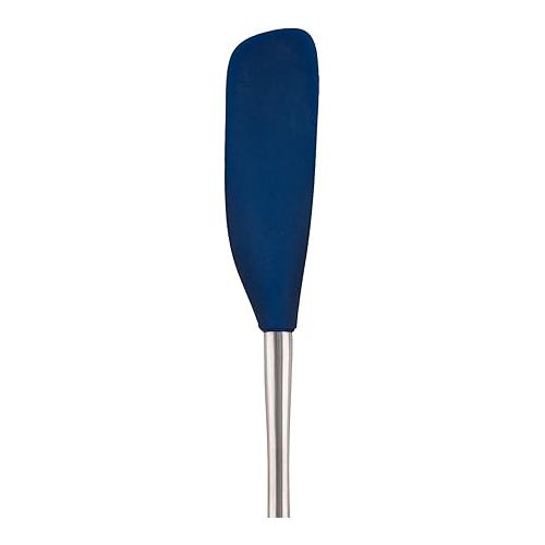  Tovolo Flex-Core Long Jar Scraper Spatula Stainless Steel Handle, Heat-Resistant Silicone Head With Curved Front for Scooping & Scraping, Dishwasher-Safe & BPA-Free, Deep Indigo