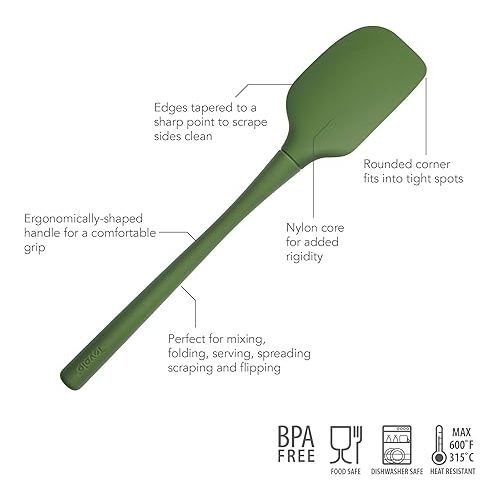  Tovolo Flex-Core® All Silicone Spatula Set of 5 for Meal Prep, Cooking, Baking, and More - Pesto