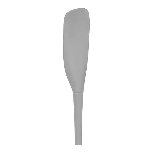  Tovolo Flex-Core All-Silicone Long-Handled Jar Scraper Spatula Angled Turner Head, Kitchen Tool With Flat Back & Curved Front for Scooping & Scraping, Oyster Gray