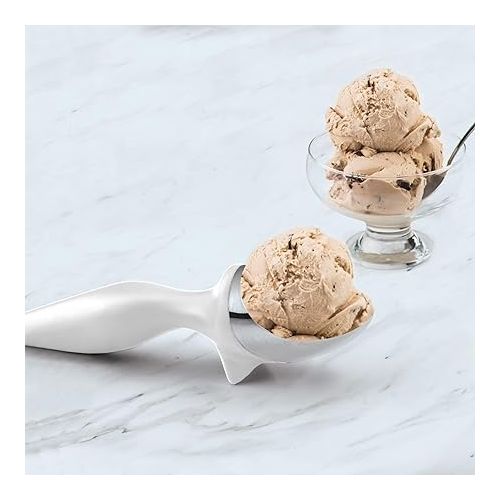  Tovolo Tilt Scoop (White) -Kitchen Gadget & Tool for Frozen Treats, Ice Cream, Sorbet, Gelato/Giftable Utensil &, 1 EA