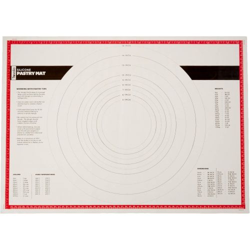  Tovolo Pastry, Silicone Kitchen Mat for Pastry & Baked Good Prep Non-Stick Surface for Kneading, Rolling & Shaping Dough, 1 EA, Red