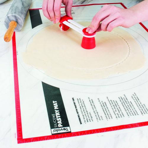  Tovolo Pastry, Silicone Kitchen Mat for Pastry & Baked Good Prep Non-Stick Surface for Kneading, Rolling & Shaping Dough, 1 EA, Red