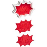 Tovolo Burst Reversible Templates Set of 6 Stamps, Comic Book Cookie Cutter, Dishwasher-Safe, Red