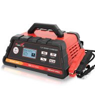 TowerTop 2/10/25A 12V Smart Battery Charger/Maintainer Fully Automatic with Engine Start, Cable Clamps