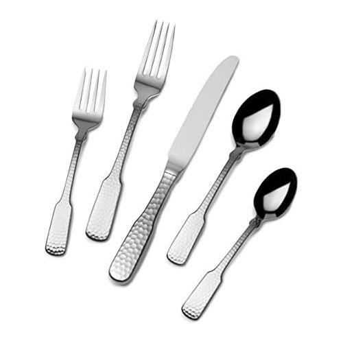  Towle Hammersmith 45-Piece 1810 Stainless Steel Flatware Set with Serveware, Service for 8