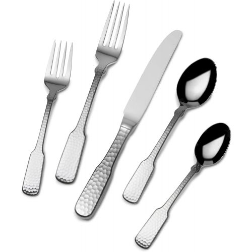  Towle Hammersmith 45-Piece 1810 Stainless Steel Flatware Set with Serveware, Service for 8