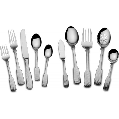  Towle Hammersmith 45-Piece 1810 Stainless Steel Flatware Set with Serveware, Service for 8