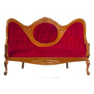Aztec Imports Dollhouse Victorian Sofa, Red, Walnut