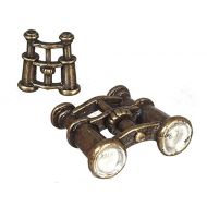 Town Square Miniatures Dollhouse Antique Brass Binoculars Miniature 1:12 Scale Metal Study Accessory